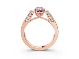 Rose gold Fancy Pink Radiant Cut Cut Diamond Channel Set Solitaire Ring with Four-Prong Setting_3