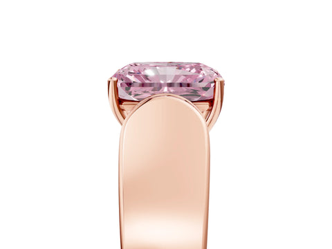 Rose gold Fancy Pink Radiant Cut Cut Diamond Channel Set Solitaire Ring with Four-Prong Setting_5