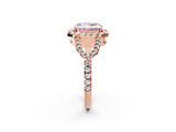 Rose gold Fancy Pink Radiant Cut Cut Diamond Halo Engagement Ring with Open Split Pavé Band_2