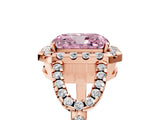 Rose gold Fancy Pink Radiant Cut Cut Diamond Halo Engagement Ring with Open Split Pavé Band_5