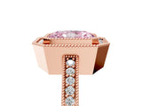 Rose gold Fancy Pink Radiant Cut-Cut Diamond Halo Engagement Ring with Pave Band and Prong Setting_5
