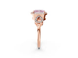 Rose gold Fancy Pink Radiant Cut Cut Halo Diamond Infinity Band with Four-Prong Setting_2