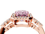 Rose gold Fancy Pink Radiant Cut Cut Halo Diamond Infinity Band with Four-Prong Setting_4