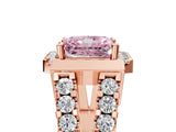 Rose gold Fancy Pink Radiant Cut Cut Halo Split Shank Prong Set Ring_5