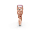 Rose gold Fancy Pink Radiant Cut Cut Milgrain Pave Diamond Engagement Ring with Four-Prong Setting_29