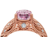 Rose gold Fancy Pink Radiant Cut Cut Milgrain Pave Diamond Engagement Ring with Four-Prong Setting_31