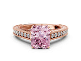 Rose gold Fancy Pink Radiant Cut Cut Pave Band Milgrain Solitaire Ring_22