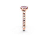 Rose gold Fancy Pink Radiant Cut Cut Pave Band Milgrain Solitaire Ring_24