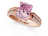 Rose gold Fancy Pink Radiant Cut Cut Pave Split Shank Engagement Ring with Four-Prong Setting_1