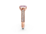 Rose gold Fancy Pink Radiant Cut Cut Pave Split Shank Engagement Ring with Four-Prong Setting_2