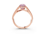 Rose gold Fancy Pink Radiant Cut Cut Pave Split Shank Engagement Ring with Four-Prong Setting_3