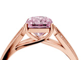 Rose gold Fancy Pink Radiant Cut Cut Pave Split Shank Engagement Ring with Four-Prong Setting_4