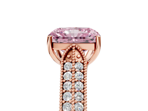 Rose gold Fancy Pink Radiant Cut Cut Pave Split Shank Engagement Ring with Four-Prong Setting_5