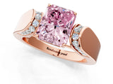 Rose gold Fancy Pink Radiant Cut Diamond Channel Set Solitaire Ring with Four-Prong Setting_13