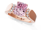 Rose gold Fancy Pink Radiant Cut Diamond Channel Set Solitaire Ring with Four-Prong Setting_13