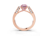 Rose gold Fancy Pink Radiant Cut Diamond Channel Set Solitaire Ring with Four-Prong Setting_15