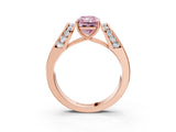Rose gold Fancy Pink Radiant Cut Diamond Channel Set Solitaire Ring with Four-Prong Setting_27