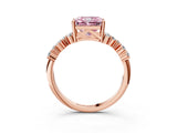 Rose gold Fancy Pink Radiant Cut Diamond Cluster Pavé Band with Four-Prong Setting_15