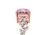 Rose gold Fancy Pink Radiant Cut Diamond Cluster Pavé Band with Four-Prong Setting_17