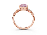 Rose gold Fancy Pink Radiant Cut Diamond Cluster Pavé Band with Four-Prong Setting_6