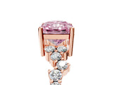 Rose gold Fancy Pink Radiant Cut Diamond Cluster Pavé Band with Four-Prong Setting_8