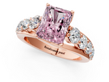Rose gold Fancy Pink Radiant  Cut Diamond Engagement Ring with Pavé Band and Four-Prong Setting_4
