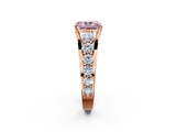 Rose gold Fancy Pink Radiant  Cut Diamond Engagement Ring with Pavé Band and Four-Prong Setting_5
