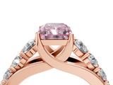 Rose gold Fancy Pink Radiant  Cut Diamond Engagement Ring with Pavé Band and Four-Prong Setting_7