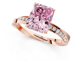 Rose gold Fancy Pink Radiant Cut Diamond Engagement Ring with Side Stone Accents and Four-Prong Setting_13