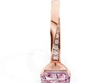 Rose gold Fancy Pink Radiant Cut Diamond Engagement Ring with Side Stone Accents and Four-Prong Setting_84