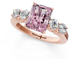 Rose gold Fancy Pink Radiant  Cut Diamond Five-Stone Prong Set White Gold Ring_33