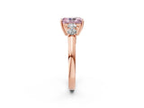 Rose gold Fancy Pink Radiant  Cut Diamond Five-Stone Prong Set White Gold Ring_34