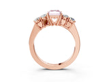 Rose gold Fancy Pink Radiant  Cut Diamond Five-Stone Prong Set White Gold Ring_35