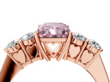 Rose gold Fancy Pink Radiant  Cut Diamond Five-Stone Prong Set White Gold Ring_36