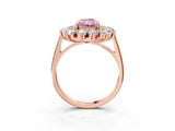 Rose gold Fancy Pink Radiant Cut Diamond Floral Double Halo Engagement Ring with Prong Setting_27