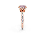 Rose gold Fancy Pink Radiant Cut Diamond Halo Pave Band with Four-Prong Setting_5