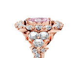 Rose gold Fancy Pink Radiant Cut Diamond Halo Ring with Pavé Band and Four-Prong Setting_46