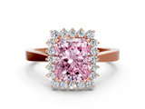 Rose gold Fancy Pink Radiant  Cut Diamond Halo Ring with Round Brilliant Halo and Solitaire Band_87