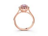 Rose gold Fancy Pink Radiant  Cut Diamond Halo Ring with Solitaire Band and Prong Setting_56