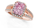 Rose gold Fancy Pink Radiant Cut Diamond Halo Split Shank Engagement Ring_40