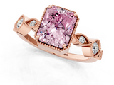 Rose gold Fancy Pink Radiant  Cut Diamond Milgrain Marquise Band with Prong Setting_4