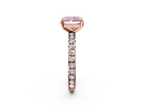 Rose gold Fancy Pink Radiant  Cut Diamond Pavé Band with Four-Prong Setting_38