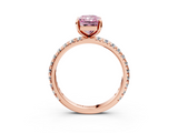 Rose gold Fancy Pink Radiant  Cut Diamond Pavé Band with Four-Prong Setting_39