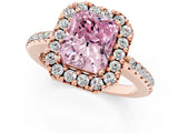 Rose gold Fancy Pink Radiant Cut Diamond Pavé Halo Ring with Four-Prong Setting_37