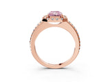 Rose gold Fancy Pink Radiant Cut Diamond Pavé Halo Ring with Four-Prong Setting_39