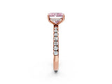 Rose gold Fancy Pink Radiant Cut Diamond Pave Band Solitaire Ring with Four-Prong Setting_60