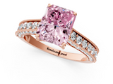 Rose gold Fancy Pink Radiant  Cut Diamond Pave Band with Four-Prong Setting_21