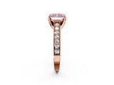 Rose gold Fancy Pink Radiant  Cut Diamond Pave Band with Four-Prong Setting_22