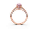 Rose gold Fancy Pink Radiant  Cut Diamond Pave Band with Four-Prong Setting_23