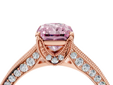 Rose gold Fancy Pink Radiant  Cut Diamond Pave Band with Four-Prong Setting_24